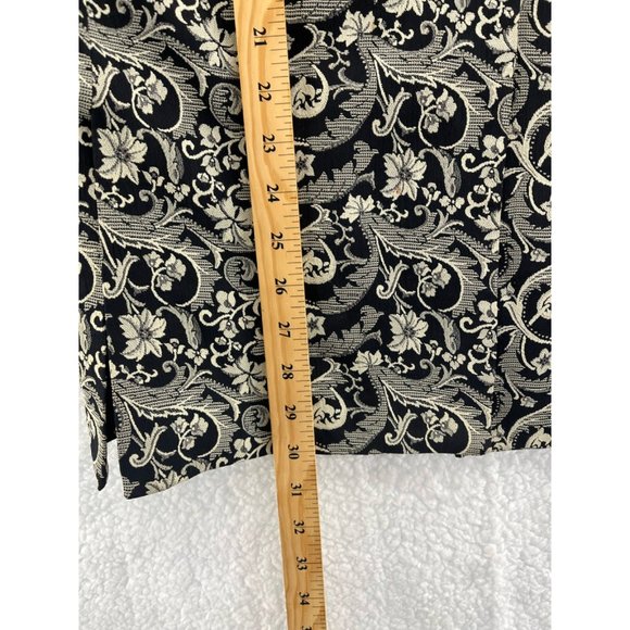 Adolfo Atelier Womens Blazer Black Floral Embroidered Lined Side Slit V Neck 10 - Picture 3 of 8